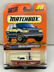 1998 MATCHBOX SUPERFAST #80 POLICE LAUNCH BOAT NEW ON CARD - Bild 1 von 4