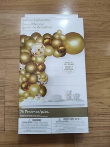 76 Piece Gold Birthday or Baby Shower Balloon Garland Kit Balloon Arch Over 10ft - Picture 1 of 2