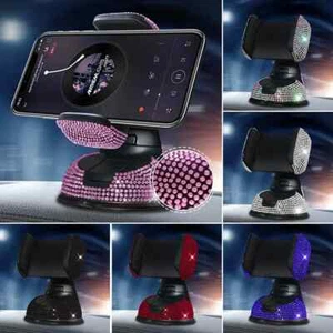 Soporte de teléfono celular 2025 diamante para montaje de teléfono de automóvil soporte de mesa flexible rosa - Imagen 1 de 30