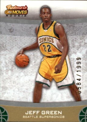 2007-08 Topps Trademark Moves #54 Jeff Green RC Rookie Sonics /1999  - Image 1 of 2