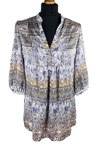 Wallis Purple Satin Tunic Top Paisley Print Women’s UK Size 10 - Picture 1 of 9