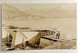 1938 RPPC FLORENCE LAKE TUNNEL DAM FRESNO COUNTY CA CALIFORNIA - Picture 1 of 2