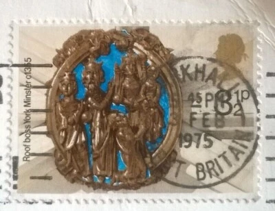 1  3.5P XMAS 1974 SG966 ADORATIOF THE MAGI STAMP POSTMARK 13 FEB 1975 GB - Image 1 of 2