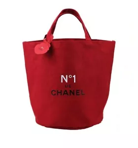 Chanel Tote Canvas Bag Bucket Shape Red Camellia Women Fashion With Pockets New - Picture 1 of 6