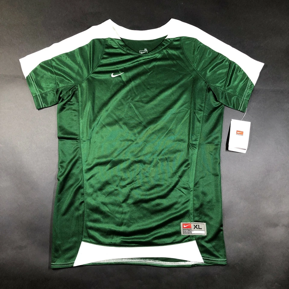 Camiseta deportiva de fútbol Nike para niñas XL verde brillante blanca cuello en V calce seco nueva con etiquetas Foto 1 de 4
