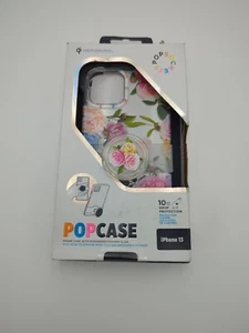 PopSockets Pop Case with Grip & Slide for iPhone 12/13 - Clear Floral - Picture 1 of 2