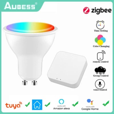 Tuya ZigBee GU10 Smart LED Light Bulbs RGB Spotlight Smart Home For Alexa Echo~~ - Image 1 of 4