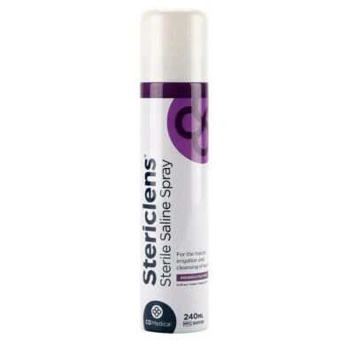 Stericlens Aerosol Sterile Saline Solution Wound Cleanser Cleaner 240ml
