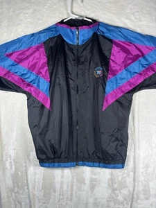 Vintage Wilson Windbreaker Mens Large 100% Nylon Jacket Color Block 90s Beach - Picture 1 of 24