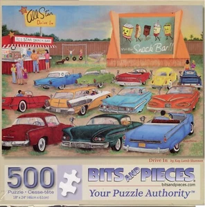 500 Stück Kay Shannon Kunstpuzzle "Drive In" 18 Zoll x 24 Zoll Teile - Bild 1 von 5