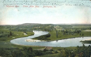 Postal vista aérea de Winoski River Ethan Allen Park Burlington Vermont - Imagen 1 de 2