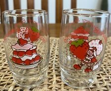 Strawberry Shortcake Set of 2 Glasses 4" Tall American Greetings 1980"s SO CUTE!
