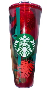 Starbucks Red Holiday 2019 Venti Cup Cold Holly & Pinecone 24 oz Tumbler w/Straw - Picture 1 of 5