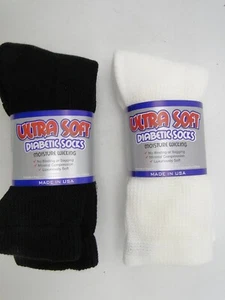 4pr Damas Niños Ultra Suaves Calce Suelto Top Diabético Crew Calcetines Negro o Blanco 9-11 - Imagen 1 de 5