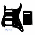1 Set For Strat Deluxe Humbucker Hss Guitar pickguard & Back Plate 3 Ply Black