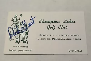 DICK GROAT Signed Vintage Personal Business Card Pirates HOF Cardinals MVP RARE - Picture 1 of 1