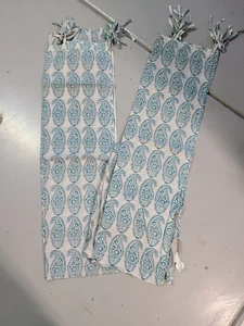 Pier 1/One "Jaipuri Boota Turquoise" Sheer Drape Panels 48" X 84" - 2 Panels - Picture 1 of 5