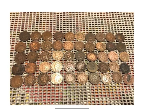 1907 Indian Head Roll of 50 Pennies-Average cond Cover