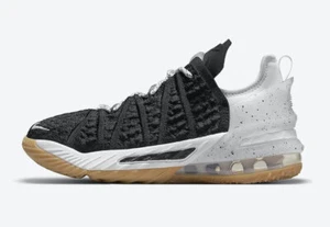 Nike LeBron 18 'Black White Gum' (GS) CW2760-007 Kid's 5Y-7Y Zoom Air Basketball - Picture 1 of 6