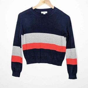 Harper Canyon Sweater Crew Neck Navy Blue Silver Red Girls Size Medium NWOT - Picture 1 of 6