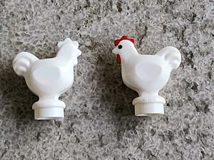 Lego Minifiguren WEISSE HUHN Burg Bauernhof Vogel Küken Henne Tier Menge 2 - Bild 1 von 3