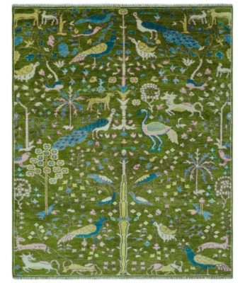 Exquisite Oushak in Grass Green Hand-knotted Carpets & Rugs for living area. - Image 1 of 4