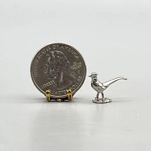 EUGENE KUPJACK Artisan STERLING SILVER Pheasant Figurine 349 MINIATURE DOLLHOUSE - Picture 1 of 13
