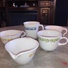 Set of 4.Vintage Corelle  Coffee/Tea Cups. 1 Creamer Cup