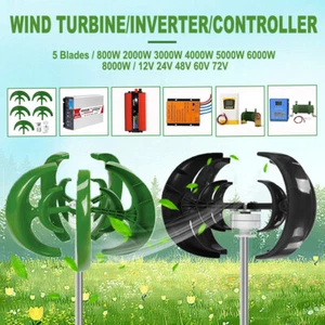 8KW 12/24/48/60/72V Pure Sine Inverter Wind Turbine Generator Charge Controller - Picture 1 of 32