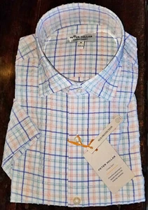 NWT Peter Millar Crown Sport MED Seersucker Mens ButtonUp Shirt - Picture 1 of 7