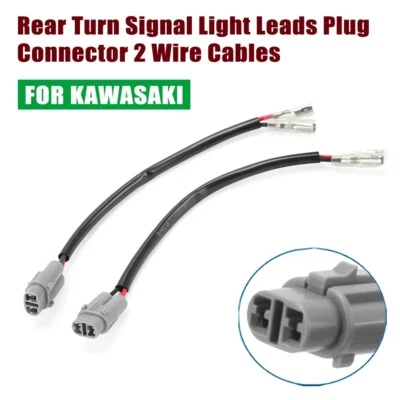 For Kawasaki Ninja H2R Rear Turn Signal Light Leads Plug Connector 2 Wire Cables - Image 1 of 4