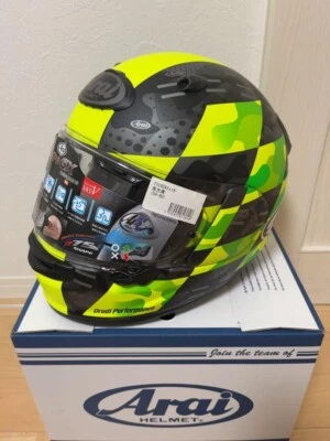 Arai Checker Yellow helmet Contour-X Japan ASTRO-GX Size L(59-60cm) Brand New - Image 1 of 4