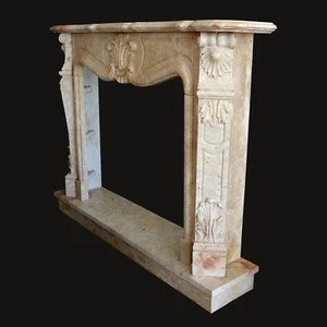 Travertine Frame For Fireplace Baroque Classic Style - Picture 1 of 2