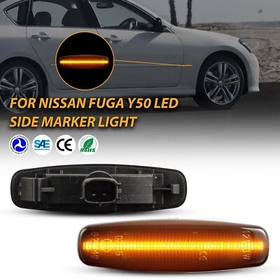 For Infiniti M35 45 FX35 G35 G37 LED Fender Side Marker Turn Signal Light Smoked Foto 1 de 4