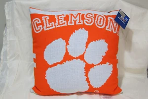CLEMSON UNIVERSITY TIGERS 16" THROW PILLOW NORTHWEST LICENSED NEW - Picture 1 of 2
