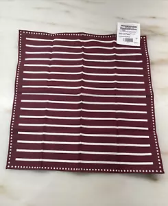 🎩 NWT Brunello Cucinelli Burgundy & White Handkerchief Pocket Square $225. - Picture 1 of 4