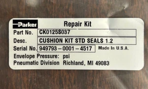 Parker CK0125S037 cushion kit std seals 1.2 , new - Picture 1 of 2