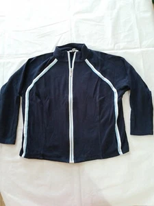 Ladies Jacket Dressbarn Petite Size XL Long Sleeve Full Zip Blue Mix 12209 - Picture 1 of 12