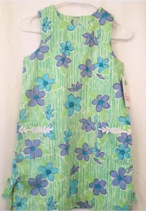 NWT Lilly Pulitzer 8 Little Girl Shift Dress "Seaspray Green Grass Skirt"-$65 - Picture 1 of 12