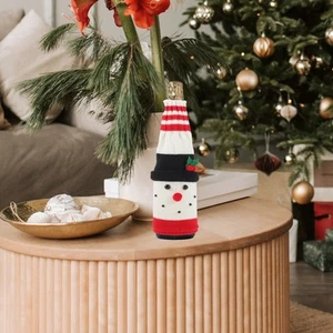 2 Sets Insieme Della Bottiglia Di Natale Sambuco Coperchio Vino Grembiule - Foto 1 di 12