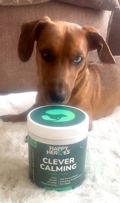 Clever Calming Dog Treats: 120 Natural Heart-Shaped Chews for Anxiety Relief - Image 1 of 4