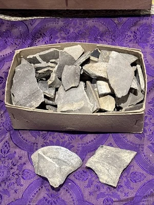 lot d anciens tessons de poterie antique terre cuite grise - Photo 1/2