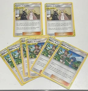 Pokemon Mallow & Lana Tag Team Cynthia Caitlin 198/236 Cosmic Eclipse TCG NM - Bild 1 von 3