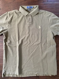 Polo Ralph Lauren Para Hombres Manga Corta Polo Talla XL Oliva Personalizado Calce Ajustado - Imagen 1 de 3