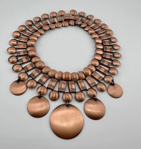 Collar Disco Gran Cuelga Color Cobre Vintage 15", I48 - Imagen 1 de 7