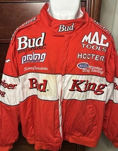 Vintage Budweiser Herren Gr. XL rot Kenny Bernstein Bud King Racing Jacke LESEN - Bild 1 von 24