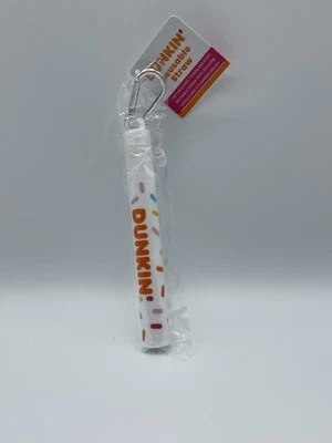 Brand New DUNKIN' STAINLESS STEEL REUSABLE STRAW W/CLEANING BRUSH ORANGE !! - Image 1 of 4