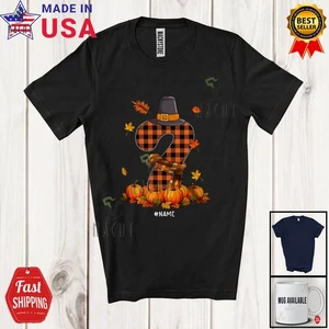 Nombre Personalizado Seven Fall Giving; Acción de Gracias Cuadros 7; Camiseta Pareja Adolescente - Imagen 1 de 7