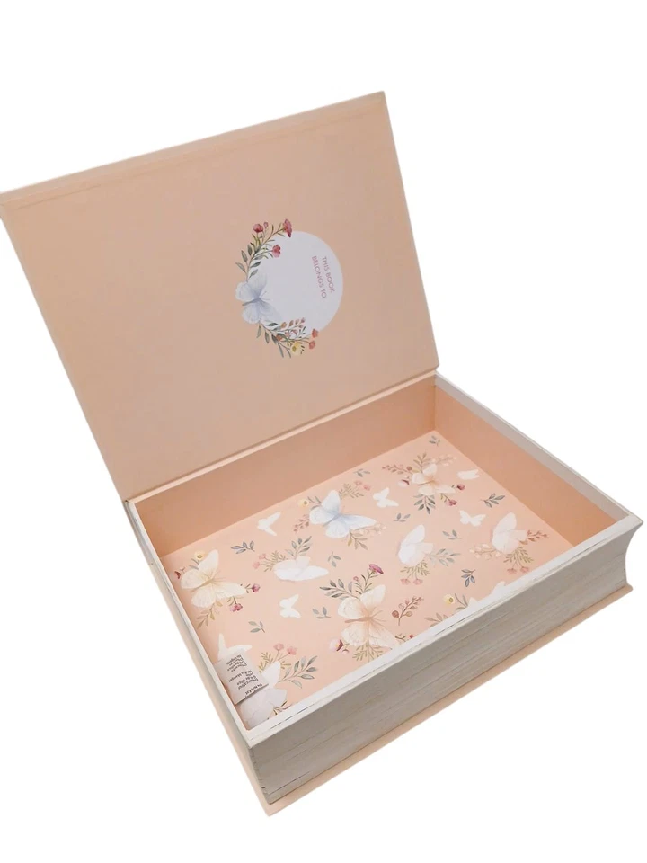 Large Pooch & Sweetheart STORAGE Box 13.5" Secret Book BUTTERFLY Bible Verse New - Image 1 of 4