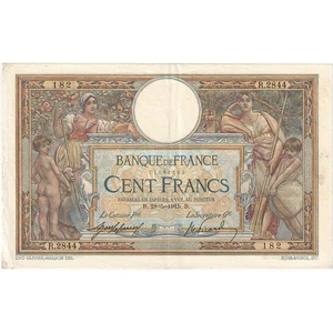 [#334552] Francia, 100 Francs, Luc Olivier Merson, 1915, R.2844, BB+, Fayette:23 - Picture 1 of 2